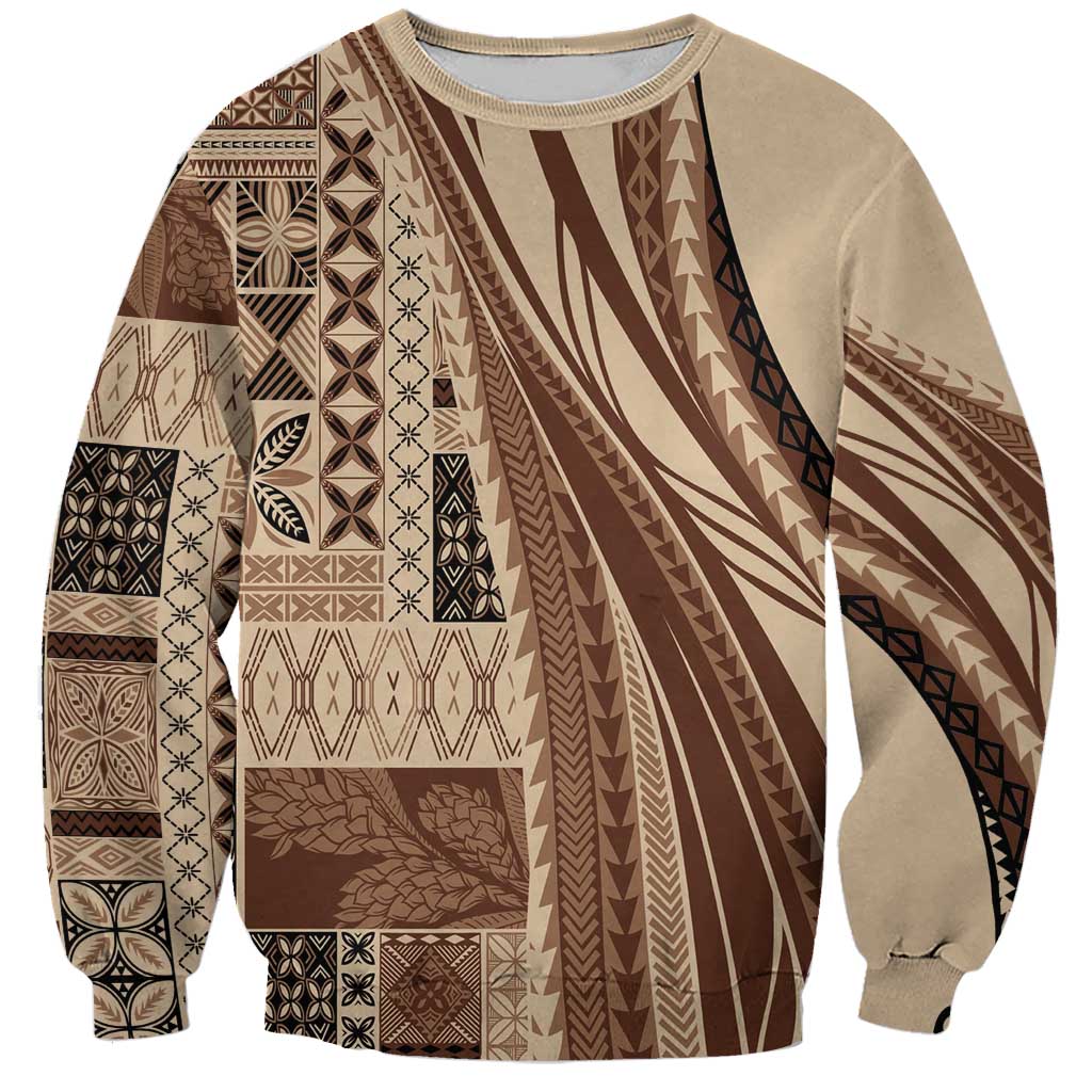 Pasifika Women's Day - Samoa Siapo Malu Tattoo Inspired Sweatshirt Beige