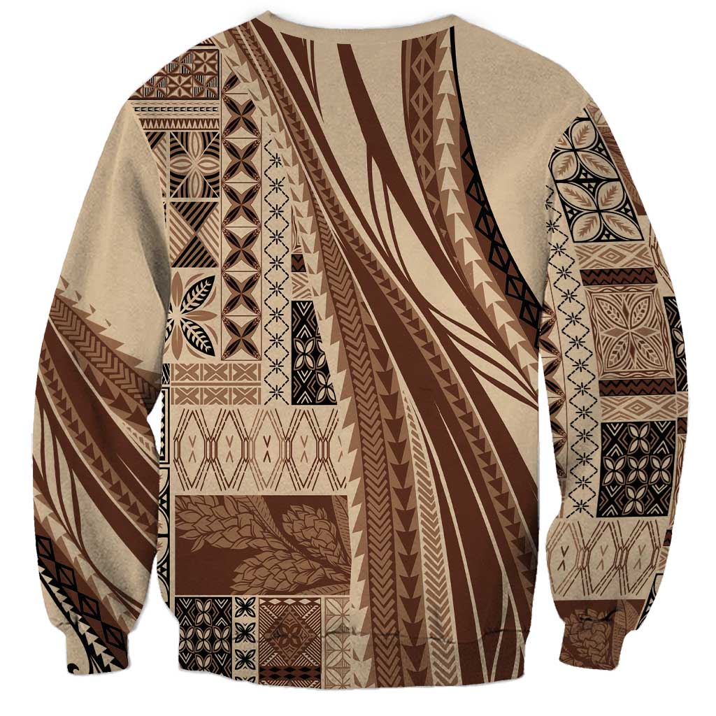 Pasifika Women's Day - Samoa Siapo Malu Tattoo Inspired Sweatshirt Beige