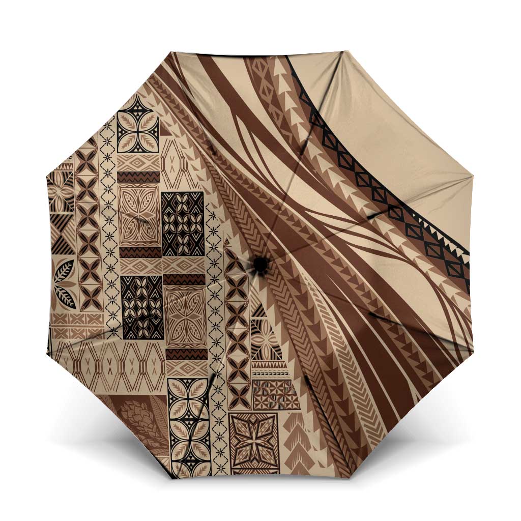 Pasifika Women's Day - Samoa Siapo Malu Tattoo Inspired Umbrella Beige