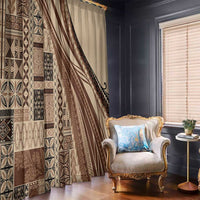 Pasifika Women's Day - Samoa Siapo Malu Tattoo Inspired Window Curtain Beige