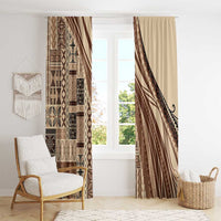 Pasifika Women's Day - Samoa Siapo Malu Tattoo Inspired Window Curtain Beige