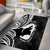 Mother's Day Area Rug Polynesia Vintage Hibiscus - Black