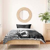 Mother's Day Bedding Set Polynesia Vintage Hibiscus - Black