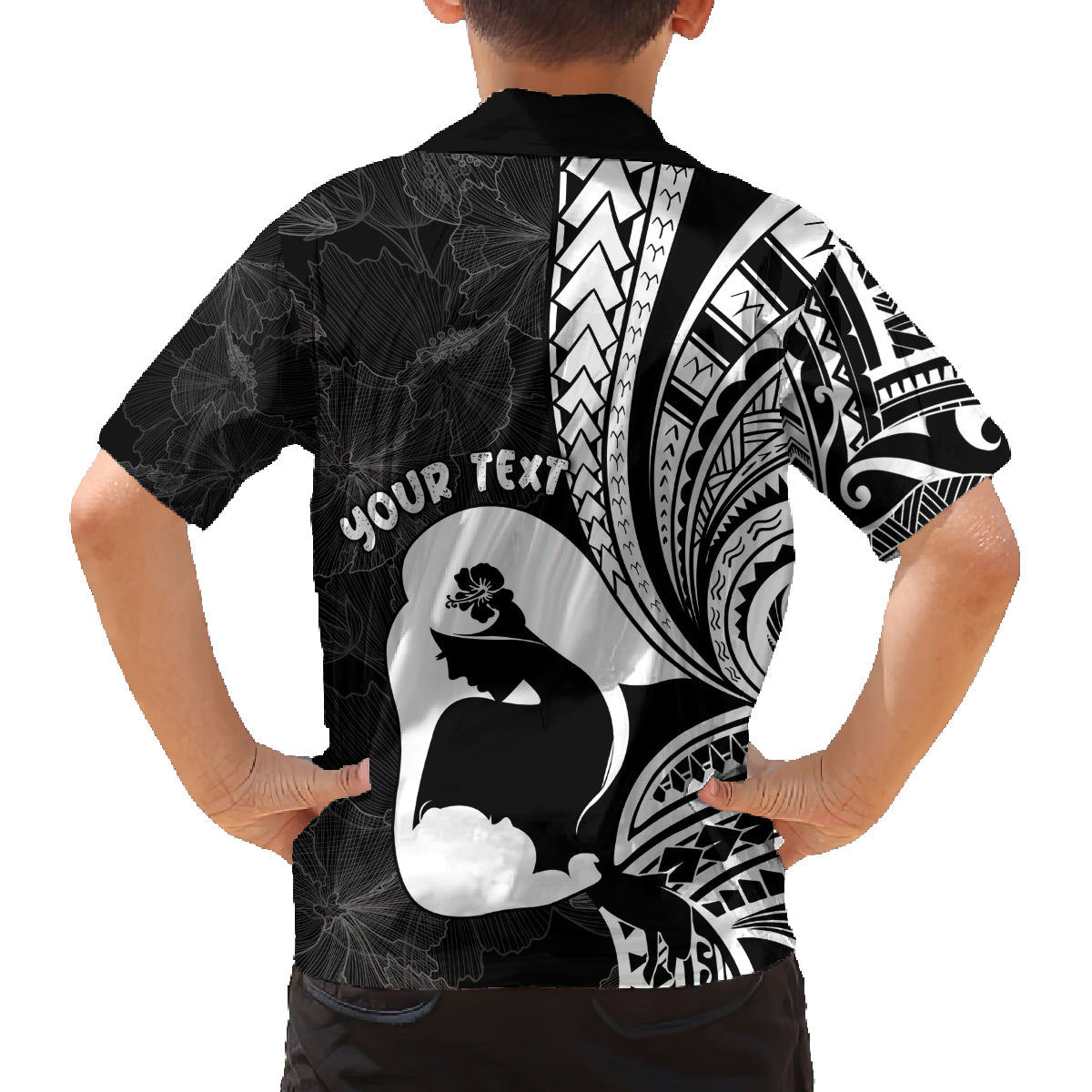 Mother's Day Family Matching Puletasi and Hawaiian Shirt Polynesia Vintage Hibiscus - Black LT7 - Polynesian Pride