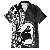 Mother's Day Family Matching Puletasi and Hawaiian Shirt Polynesia Vintage Hibiscus - Black LT7 Dad's Shirt - Short Sleeve Black - Polynesian Pride