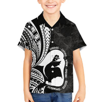 Mother's Day Family Matching Puletasi and Hawaiian Shirt Polynesia Vintage Hibiscus - Black LT7 Son's Shirt Black - Polynesian Pride