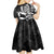 Mother's Day Kid Short Sleeve Dress Polynesia Vintage Hibiscus - Black