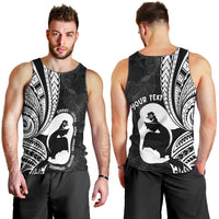 Mother's Day Men Tank Top Polynesia Vintage Hibiscus - Black
