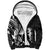 Mother's Day Sherpa Hoodie Polynesia Vintage Hibiscus - Black