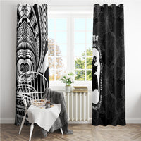 Mother's Day Window Curtain Polynesia Vintage Hibiscus - Black LT7 - Polynesian Pride