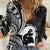 Mother's Day Women Casual Shirt Polynesia Vintage Hibiscus - Black