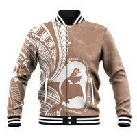 Mother's Day Baseball Jacket Polynesia Vintage Hibiscus - Brown LT7 Unisex Brown - Polynesian Pride