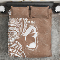 Mother's Day Bedding Set Polynesia Vintage Hibiscus - Brown