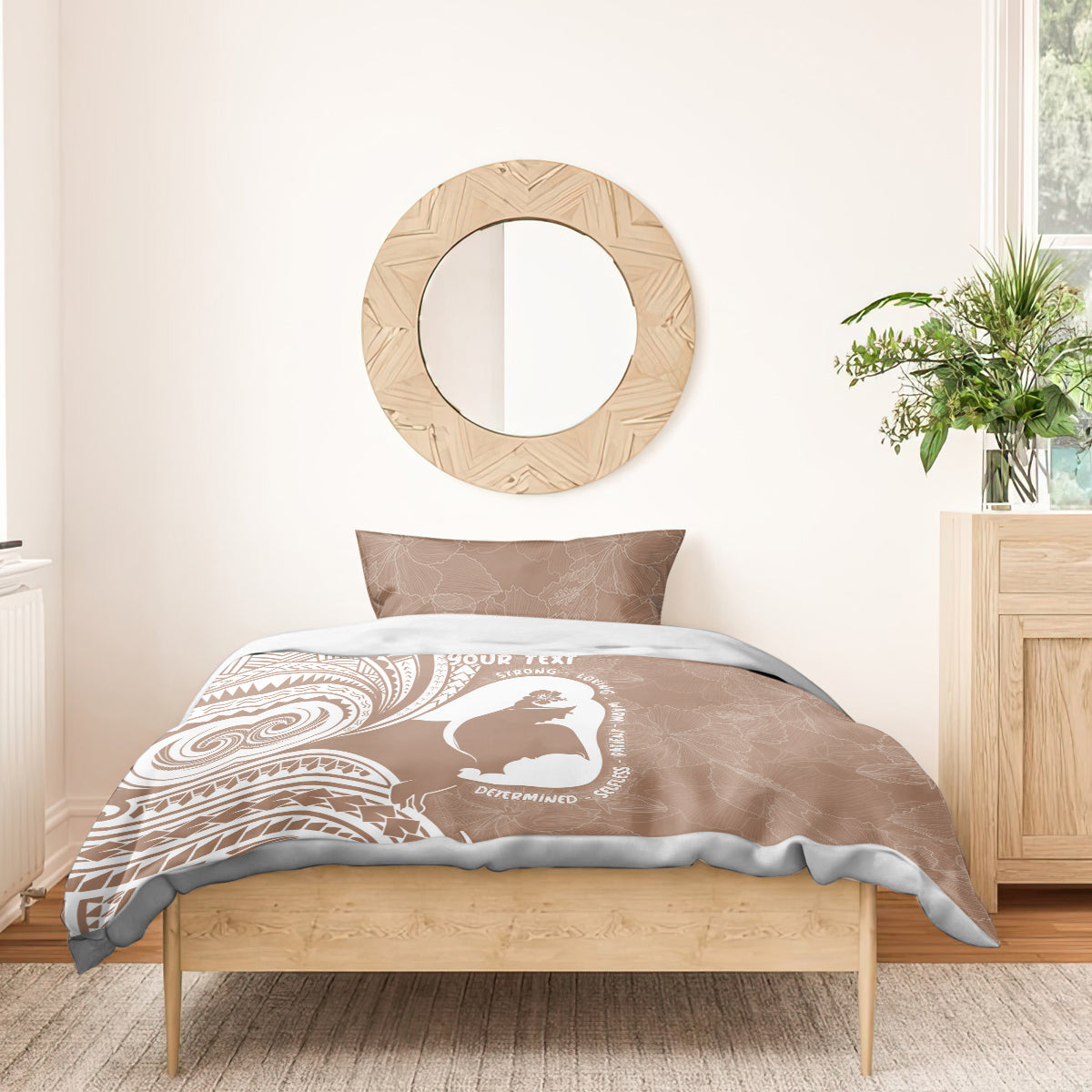 Mother's Day Bedding Set Polynesia Vintage Hibiscus - Brown