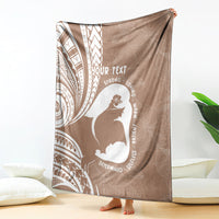 Mother's Day Blanket Polynesia Vintage Hibiscus - Brown