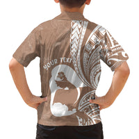 Mother's Day Family Matching Puletasi and Hawaiian Shirt Polynesia Vintage Hibiscus - Brown LT7 - Polynesian Pride
