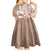 Mother's Day Kid Short Sleeve Dress Polynesia Vintage Hibiscus - Brown