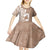 Mother's Day Kid Short Sleeve Dress Polynesia Vintage Hibiscus - Brown