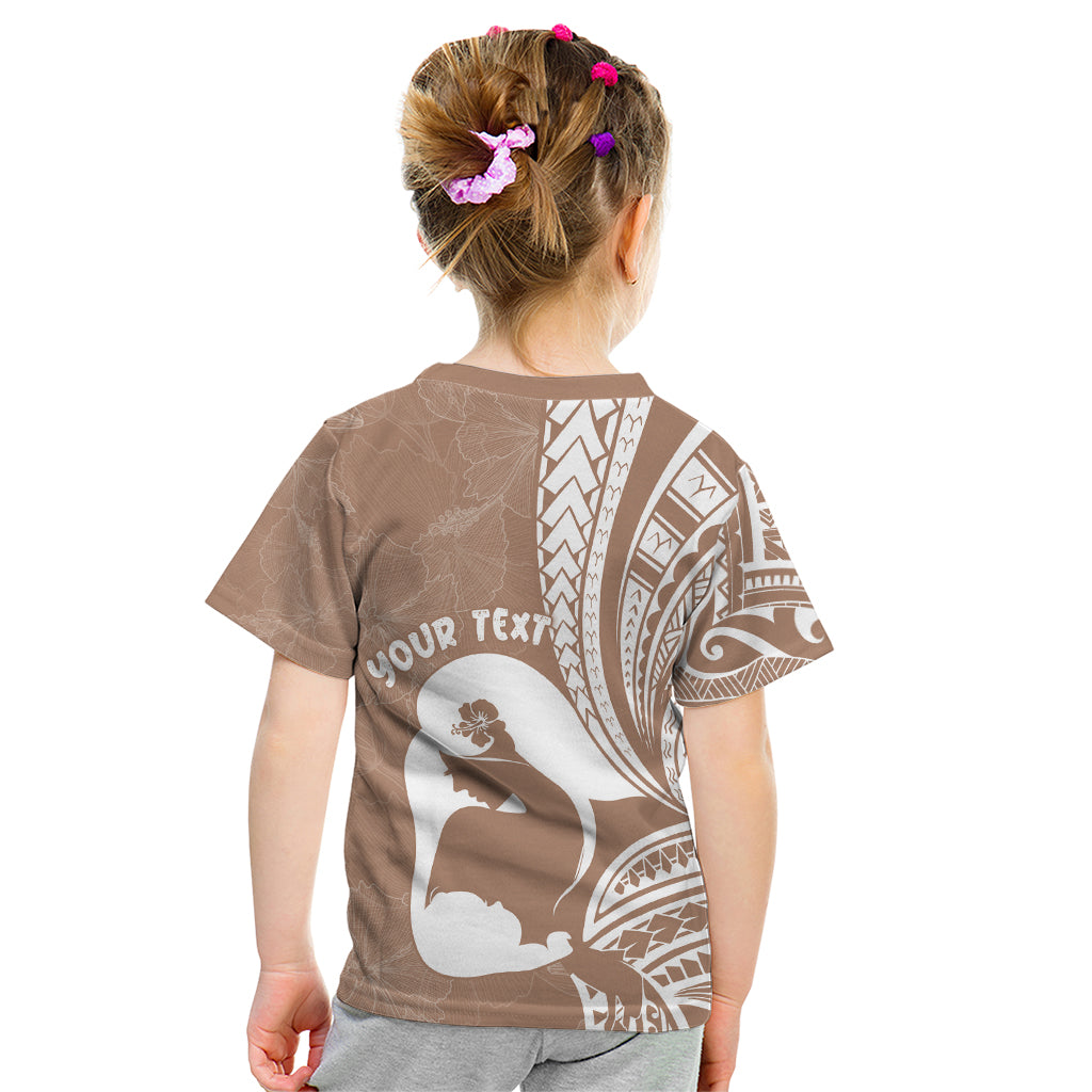 Mother's Day Kid T Shirt Polynesia Vintage Hibiscus - Brown
