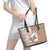 Mother's Day Leather Tote Bag Polynesia Vintage Hibiscus - Brown