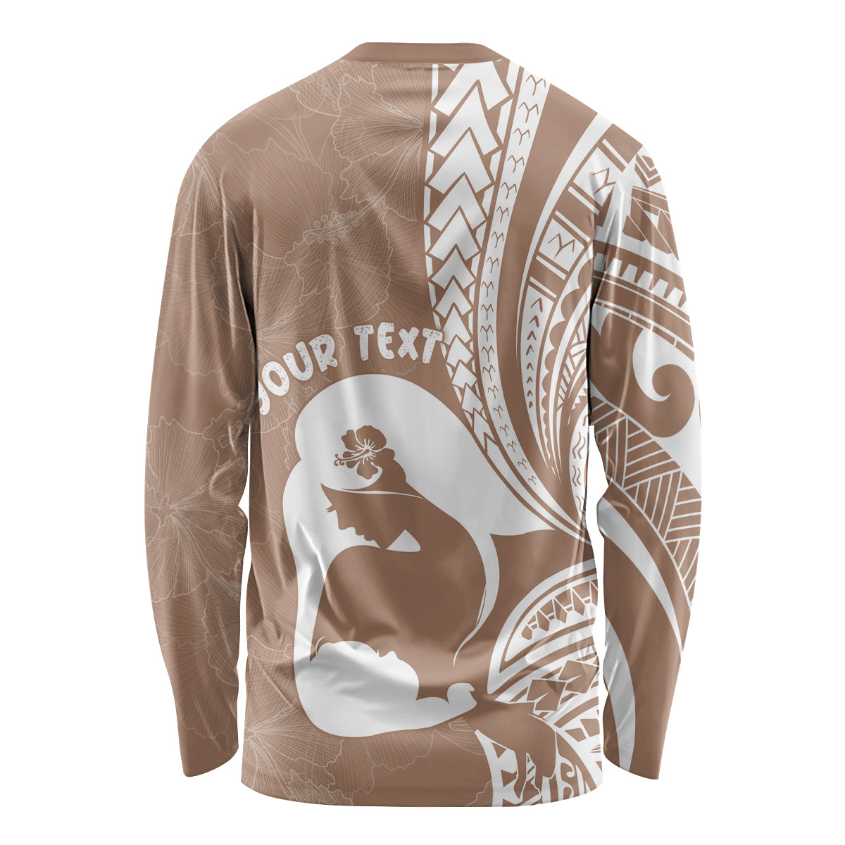 Mother's Day Long Sleeve Shirt Polynesia Vintage Hibiscus - Brown LT7 - Polynesian Pride