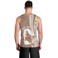 Mother's Day Men Tank Top Polynesia Vintage Hibiscus - Brown