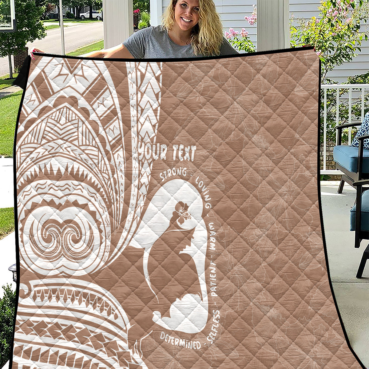 Mother's Day Quilt Polynesia Vintage Hibiscus - Brown LT7 Brown - Polynesian Pride