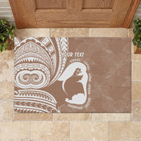 Mother's Day Rubber Doormat Polynesia Vintage Hibiscus - Brown LT7 - Polynesian Pride