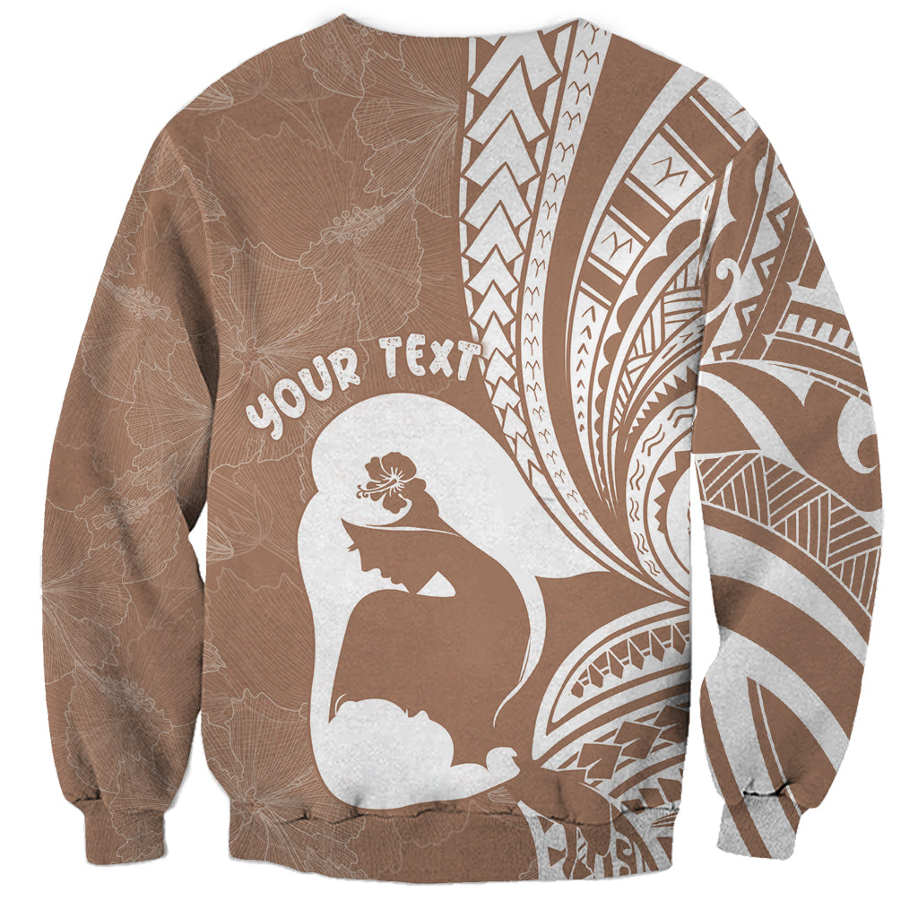 Mother's Day Sweatshirt Polynesia Vintage Hibiscus - Brown