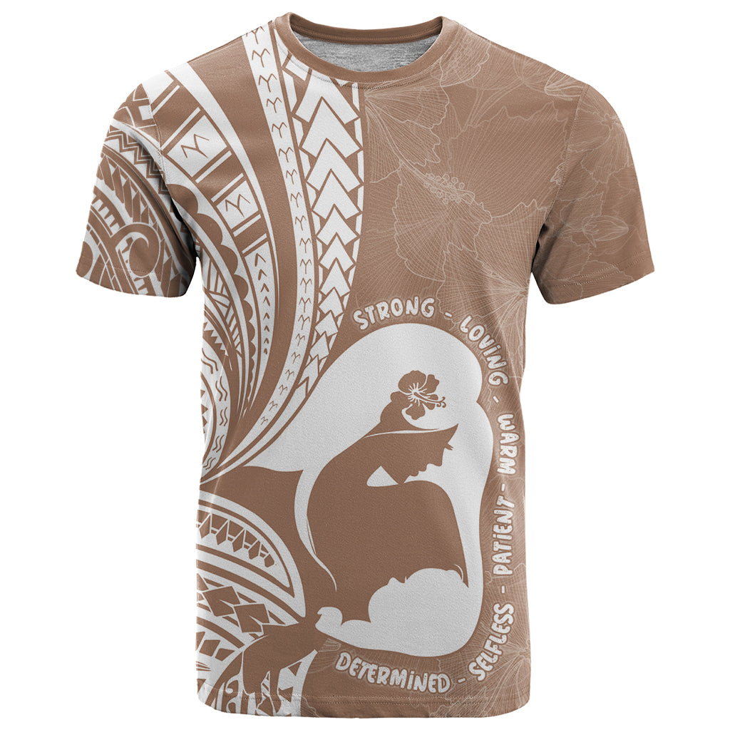 Mother's Day T Shirt Polynesia Vintage Hibiscus - Brown LT7 Brown - Polynesian Pride