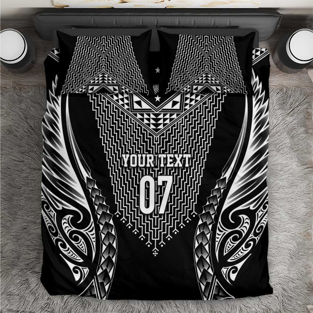 2025 Rugby Championship New Zealand Custom Bedding Set Poutama Motifs - Polynesian Pride