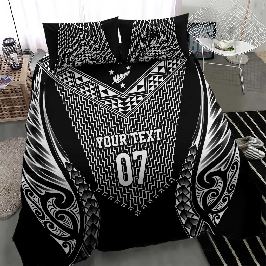 2025 Rugby Championship New Zealand Custom Bedding Set Poutama Motifs - Polynesian Pride