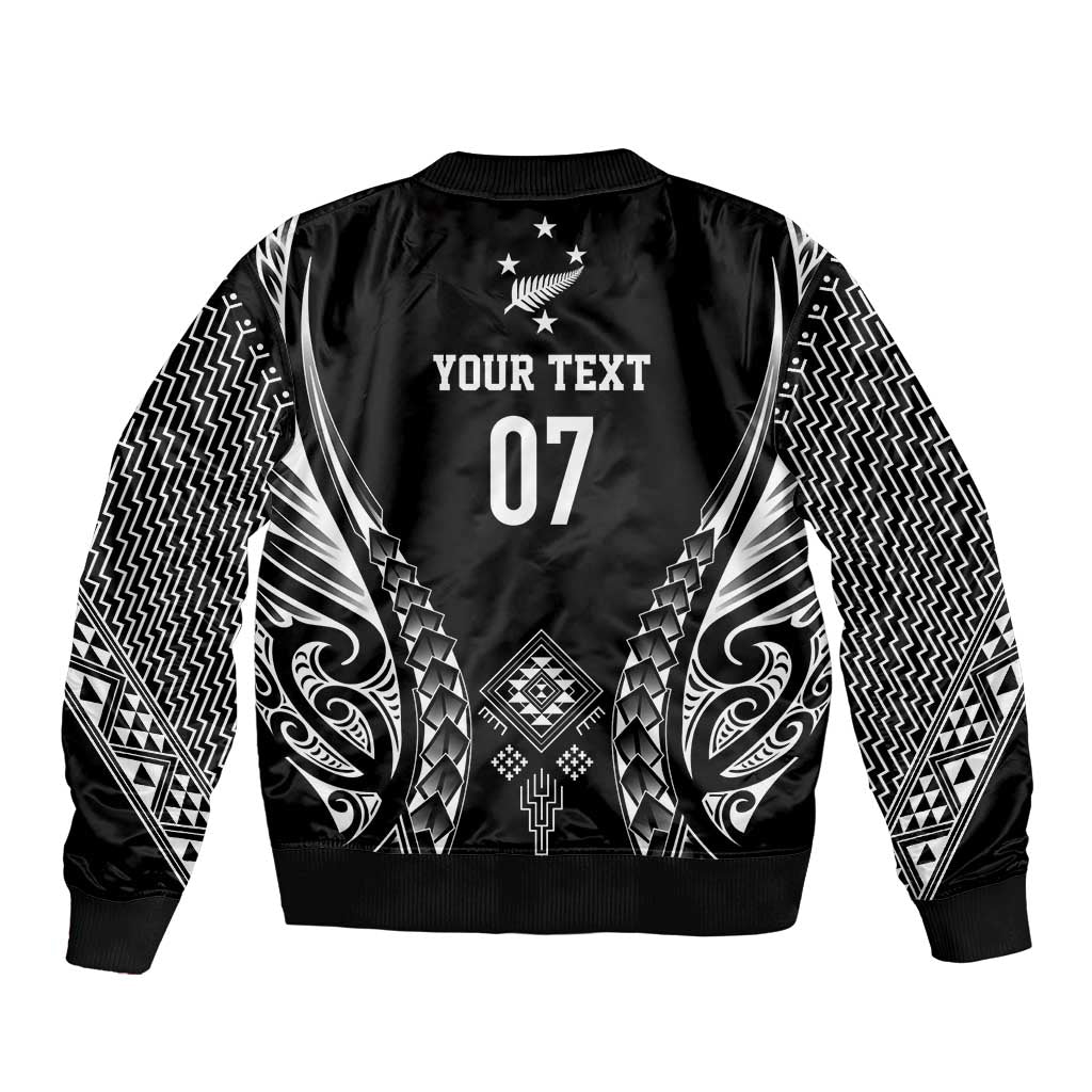 2025 Rugby Championship New Zealand Custom Bomber Jacket Poutama Motifs - Polynesian Pride