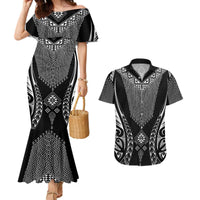 2025 Rugby Championship New Zealand Custom Couples Matching Mermaid Dress and Hawaiian Shirt Poutama Motifs - Polynesian Pride