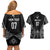2025 Rugby Championship New Zealand Custom Couples Matching Off Shoulder Short Dress and Hawaiian Shirt Poutama Motifs - Polynesian Pride