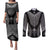 2025 Rugby Championship New Zealand Custom Couples Matching Puletasi and Long Sleeve Button Shirt Poutama Motifs - Polynesian Pride
