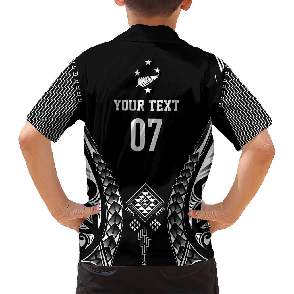 2025 Rugby Championship New Zealand Custom Family Matching Long Sleeve Bodycon Dress and Hawaiian Shirt Poutama Motifs - Polynesian Pride