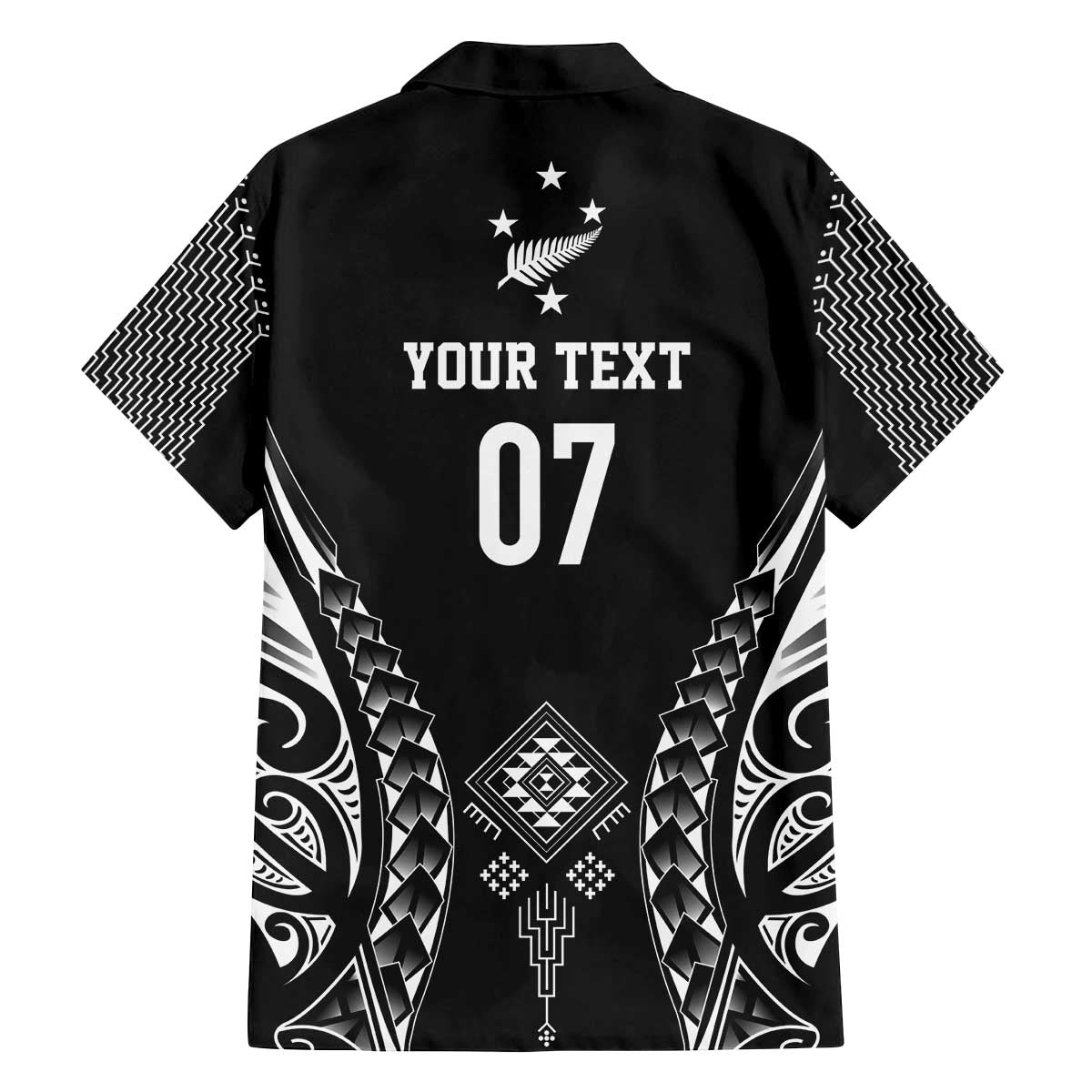 2025 Rugby Championship New Zealand Custom Family Matching Off The Shoulder Long Sleeve Dress and Hawaiian Shirt Poutama Motifs - Polynesian Pride