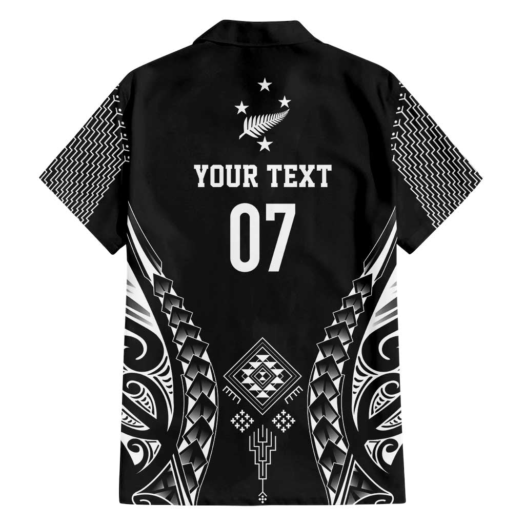 2025 Rugby Championship New Zealand Custom Family Matching Off Shoulder Short Dress and Hawaiian Shirt Poutama Motifs - Polynesian Pride