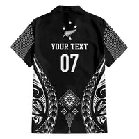 2025 Rugby Championship New Zealand Custom Family Matching Short Sleeve Bodycon Dress and Hawaiian Shirt Poutama Motifs - Polynesian Pride