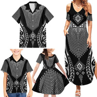 2025 Rugby Championship New Zealand Custom Family Matching Summer Maxi Dress and Hawaiian Shirt Poutama Motifs - Polynesian Pride