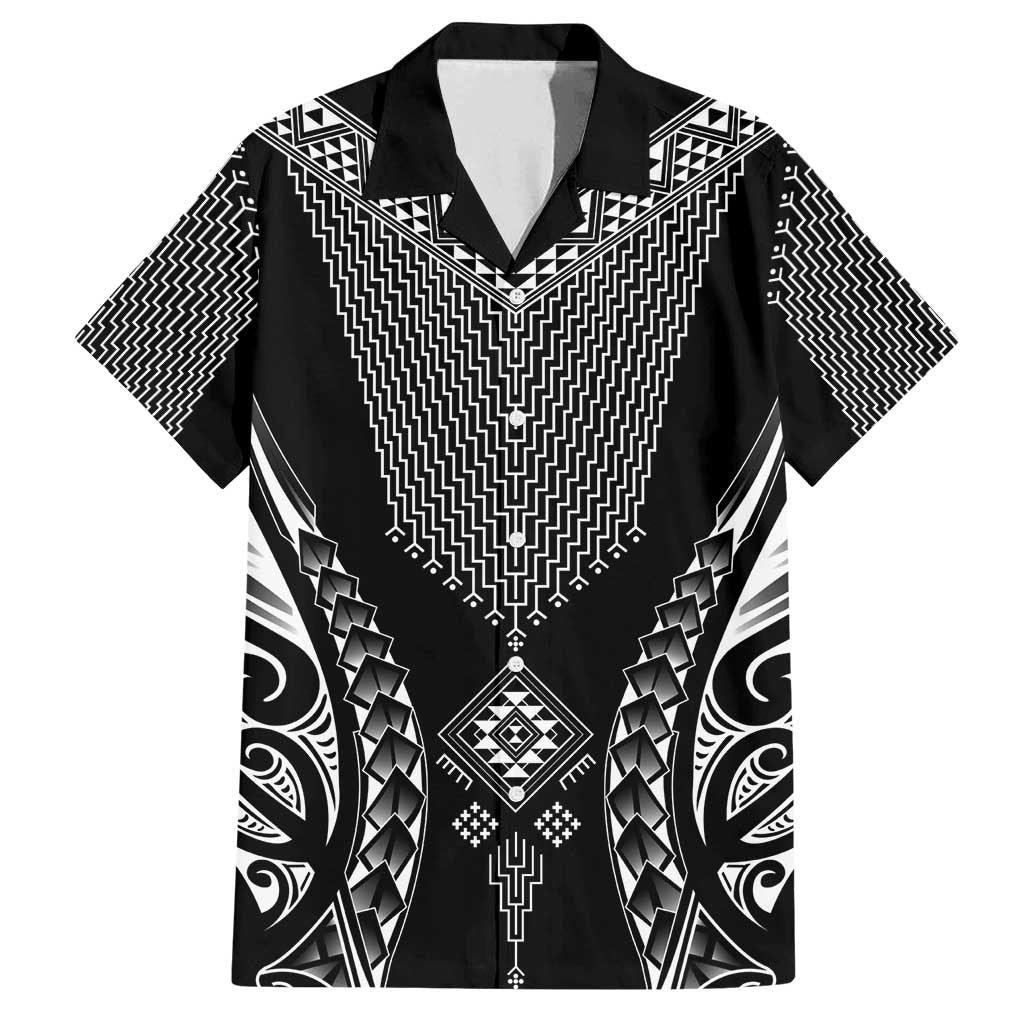 2025 Rugby Championship New Zealand Custom Family Matching Tank Maxi Dress and Hawaiian Shirt Poutama Motifs - Polynesian Pride