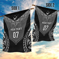 2025 Rugby Championship New Zealand Custom Garden Flag Poutama Motifs - Polynesian Pride