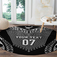 2025 Rugby Championship New Zealand Custom Round Carpet Poutama Motifs - Polynesian Pride