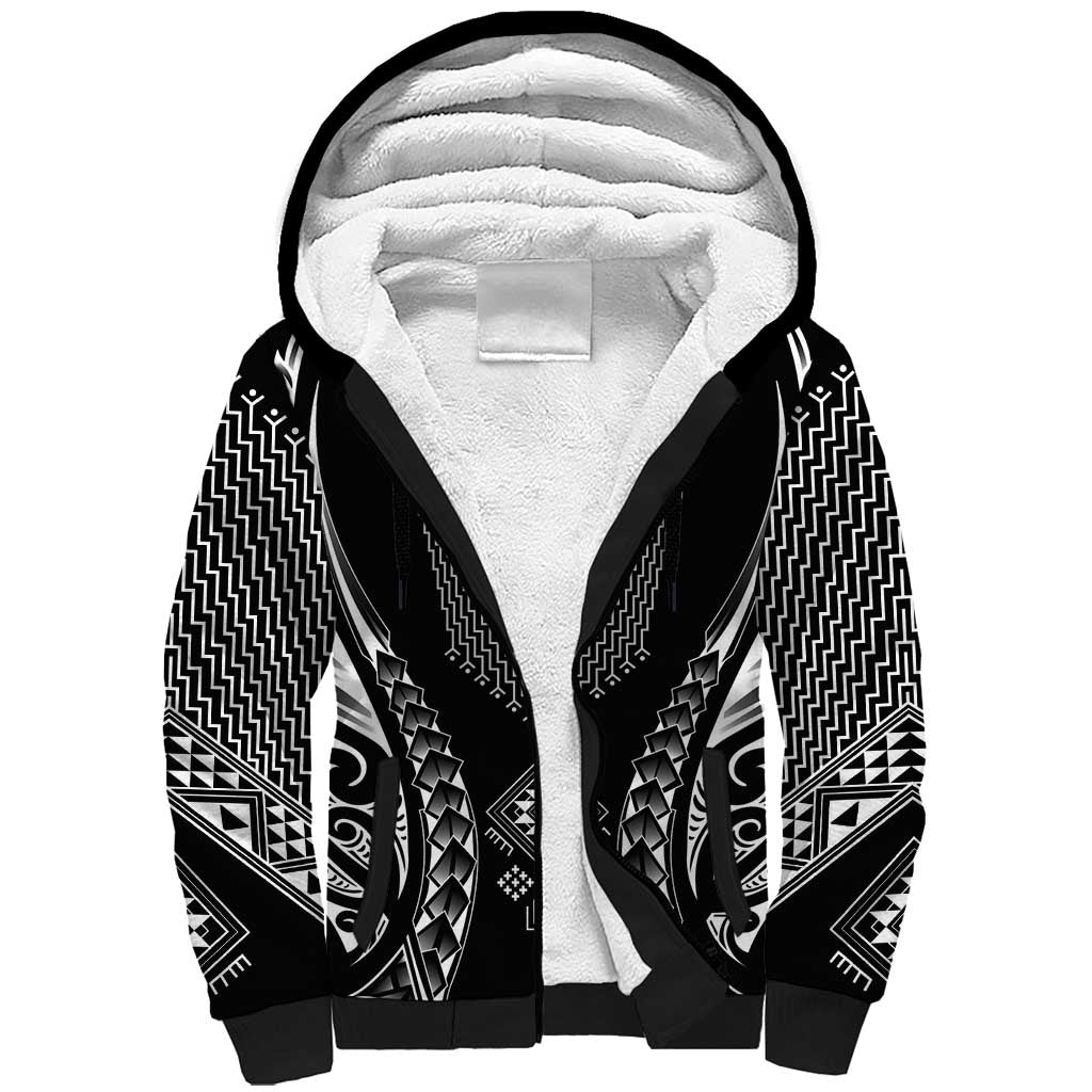 2025 Rugby Championship New Zealand Custom Sherpa Hoodie Poutama Motifs - Polynesian Pride
