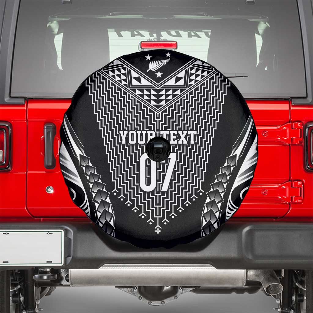 2025 Rugby Championship New Zealand Custom Spare Tire Cover Poutama Motifs - Polynesian Pride