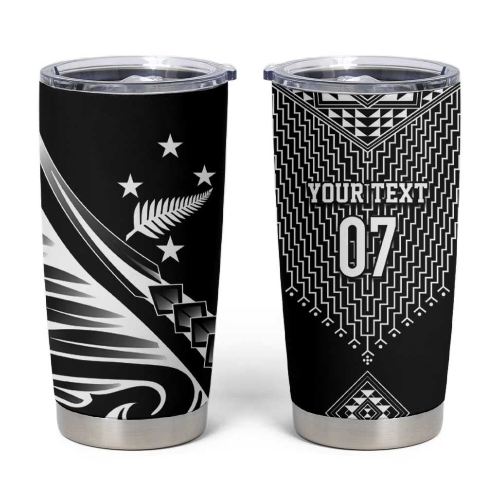 2025 Rugby Championship New Zealand Custom Tumbler Cup Poutama Motifs - Polynesian Pride