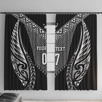 2025 Rugby Championship New Zealand Custom Window Curtain Poutama Motifs - Polynesian Pride