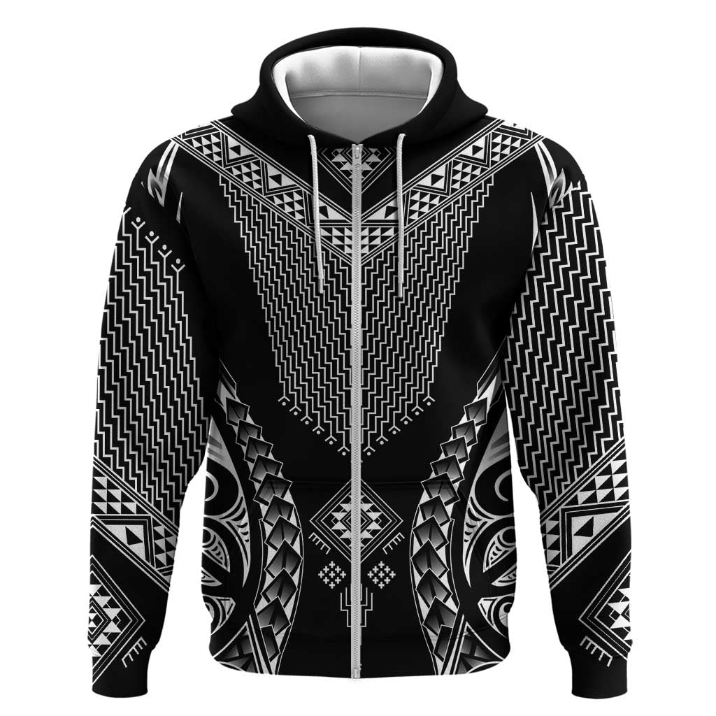 2025 Rugby Championship New Zealand Custom Zip Hoodie Poutama Motifs - Polynesian Pride