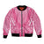 2025 Rugby Championship New Zealand Custom Bomber Jacket Poutama Motifs - Pink Out - Polynesian Pride